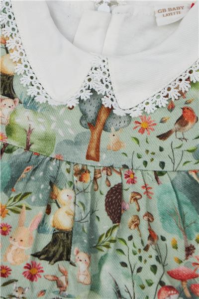 Layette Kız Bebek Desenli Elbise