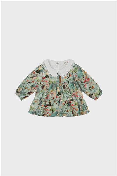 Layette Kız Bebek Desenli Elbise