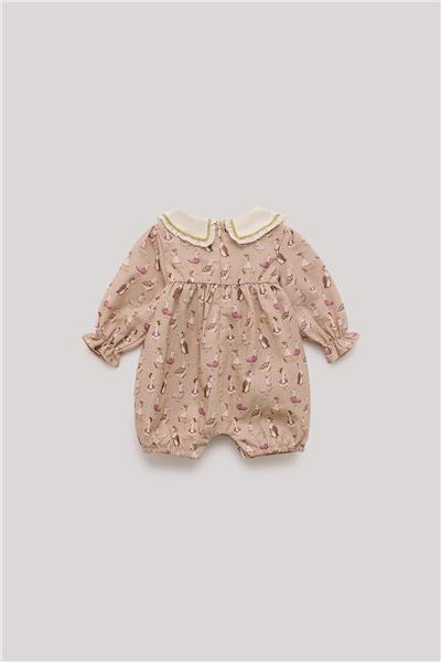 Layette Kız Bebek Desenli Tulum