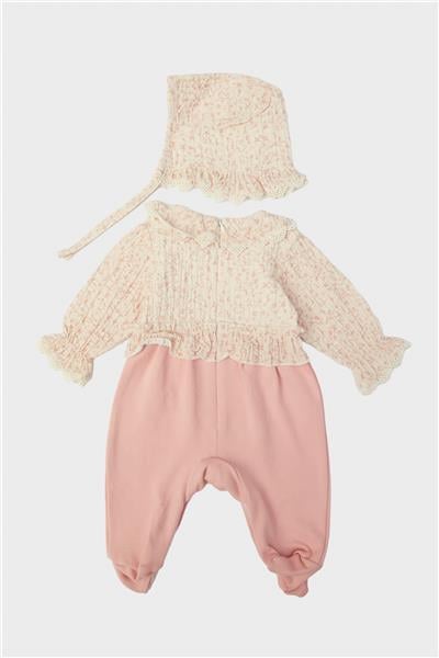 Layette Kız Bebek Desenli Tulum