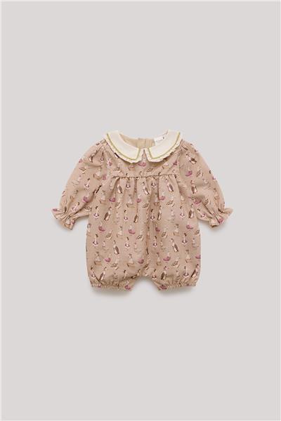 Layette Kız Bebek Desenli Tulum