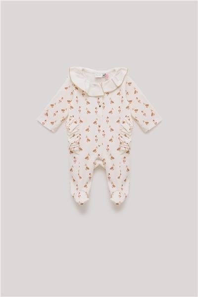 Layette Kız Bebek Desenli Tulum