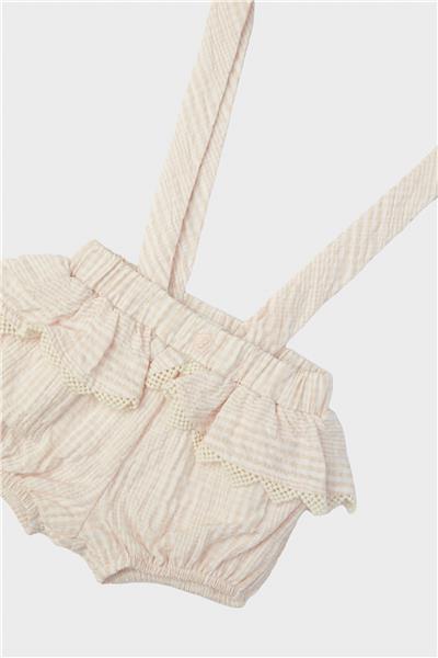 Layette Kız Bebek Ekose Salopet