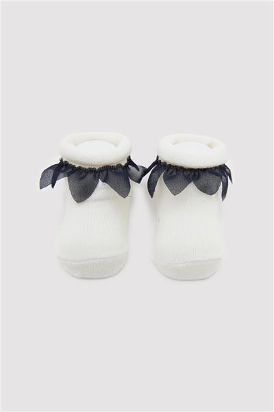 Layette Kız Bebek Ekru Çorap