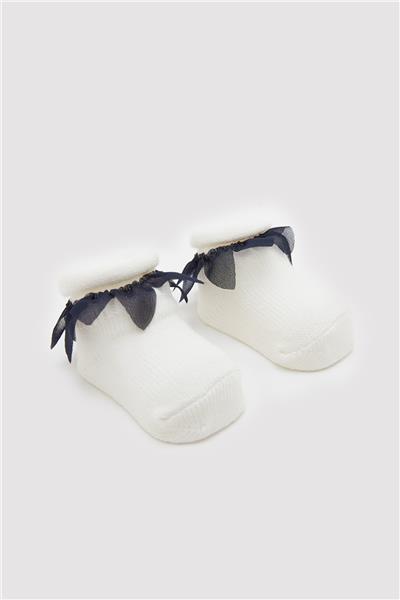 Layette Kız Bebek Ekru Çorap