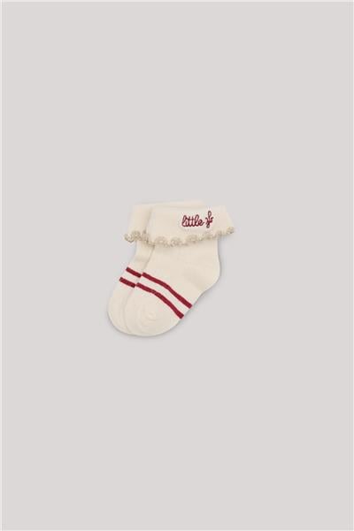 Layette Kız Bebek Ekru Çorap