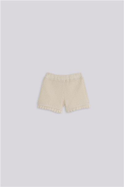 Layette Baby Girl Ecru ShortsLayette Baby Girl Ecru Shorts