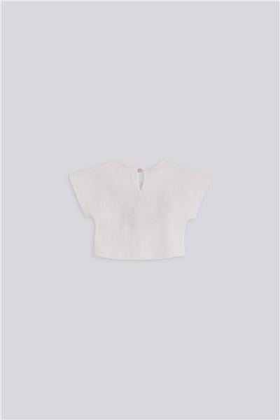Layette Baby Girl Ecru Tshirt Layette Baby Girl Ecru Tshirt 