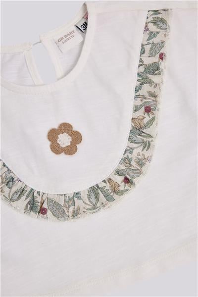 Layette Baby Girl Ecru Tshirt Layette Baby Girl Ecru Tshirt 