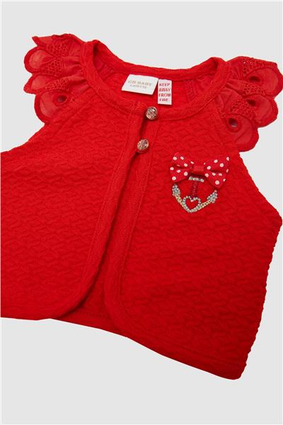 Layette Kız Bebek Kırmızı Yelek