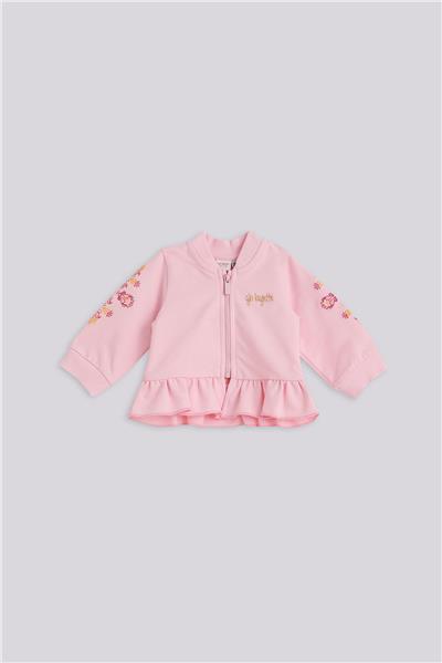 Layette Kız Bebek Pembe Eşofman ÜstüLayette Kız Bebek Pembe Eşofman Üstü