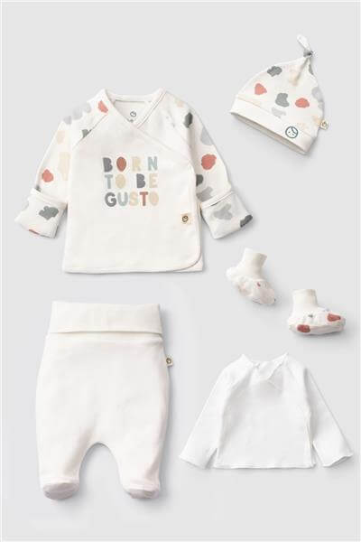 Little Gusto Unisex Desenli Hastane ÇıkışıLittle Gusto Unisex Desenli Hastane Çıkışı