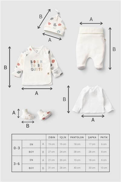 Little Gusto Unisex Desenli Hastane ÇıkışıLittle Gusto Unisex Desenli Hastane Çıkışı