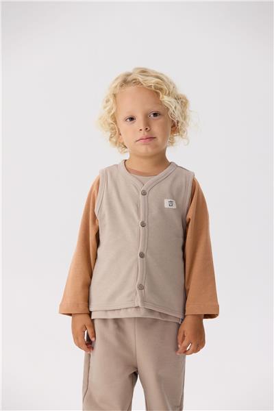 Nebbati Basic Erkek Bebek Bej Yelek