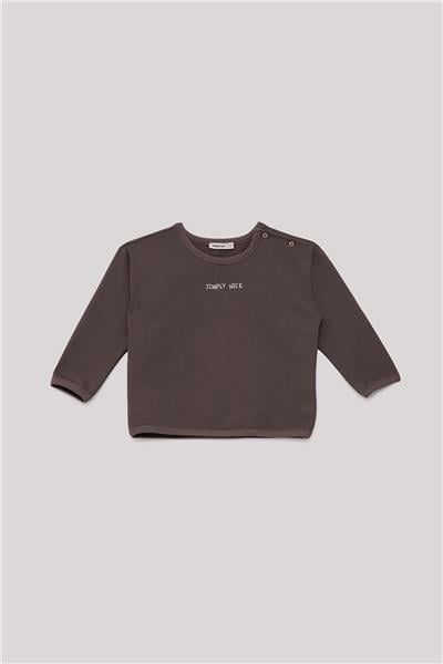 Nebbati Basic Erkek Bebek Kahverengi Sweatshirt