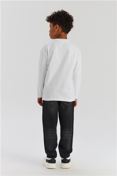 Nebbati Basic Erkek Çocuk Beyaz TshirtNebbati Basic Erkek Çocuk Beyaz Tshirt