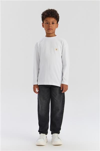 Nebbati Basic Erkek Çocuk Beyaz TshirtNebbati Basic Erkek Çocuk Beyaz Tshirt