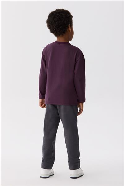 Nebbati Basic Erkek Çocuk Bordo T-Shirt