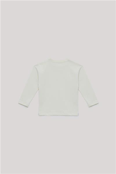 Nebbati Basic Erkek Çocuk Ekru T-Shirt