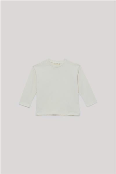 Nebbati Basic Erkek Çocuk Ekru T-Shirt