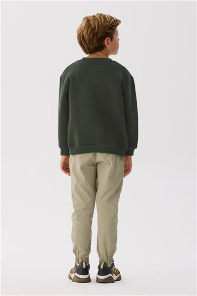 Nebbati Basic Erkek Çocuk Haki Sweatshirt
