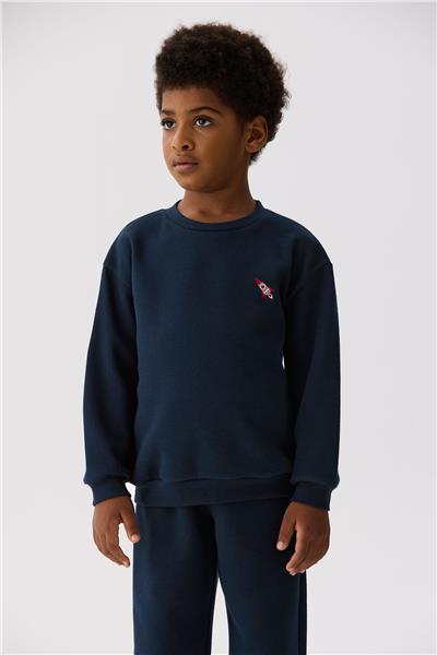 Nebbati Basic Erkek Çocuk Lacivert Sweatshirt
