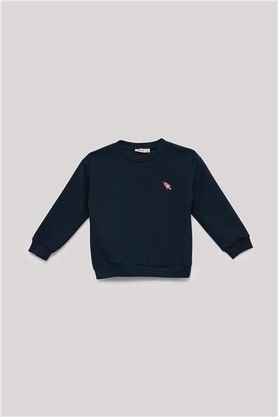 Nebbati Basic Erkek Çocuk Lacivert Sweatshirt