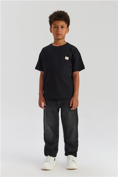 Nebbati Basic Erkek Çocuk Siyah TshirtNebbati Basic Erkek Çocuk Siyah Tshirt