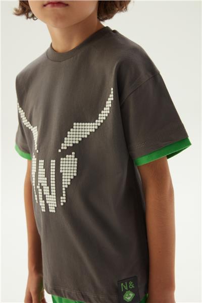 Nebbati Erkek Çocuk Antrasit T-Shirt