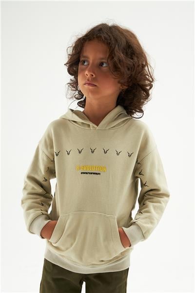 Nebbati Erkek Çocuk Bej Sweatshirt