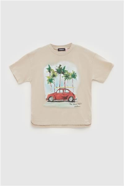 Nebbati Erkek Çocuk Bej T-Shirt