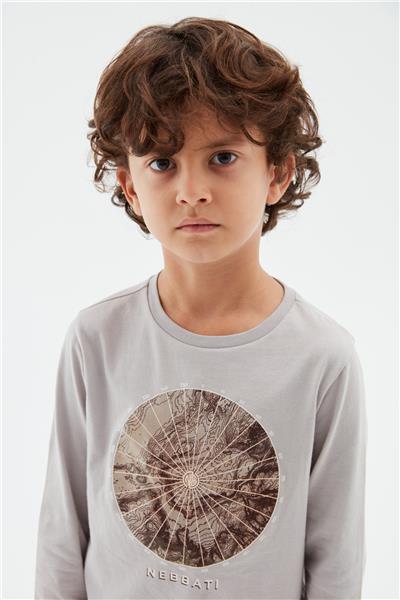 Nebbati Erkek Çocuk Bej T-Shirt