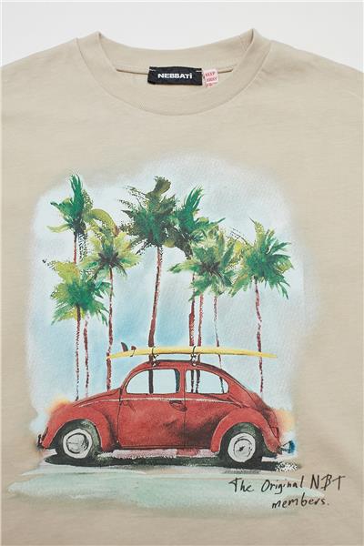 Nebbati Erkek Çocuk Bej T-Shirt
