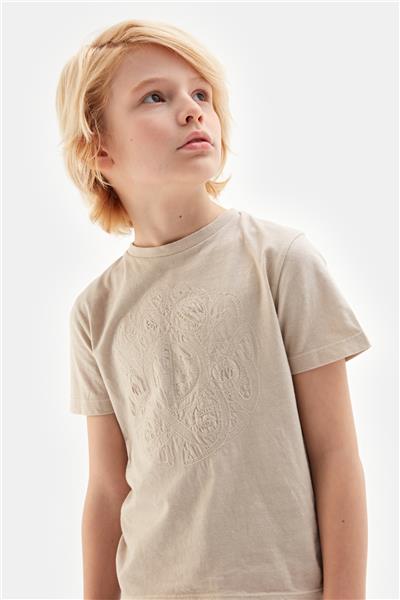 Nebbati Erkek Çocuk Bej Tshirt