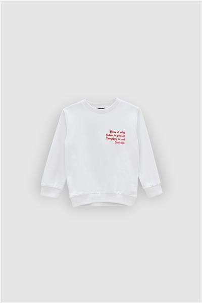 Nebbati Erkek Çocuk Beyaz S-Shirt