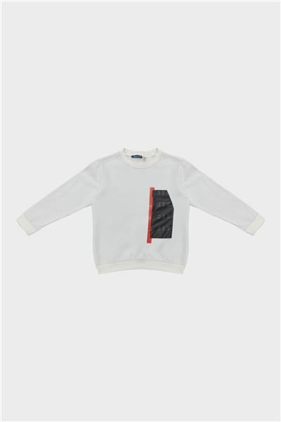 Nebbati Erkek Çocuk Beyaz Sweatshirt