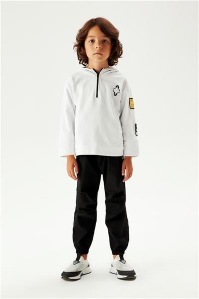 Nebbati Erkek Çocuk Beyaz Sweatshirt