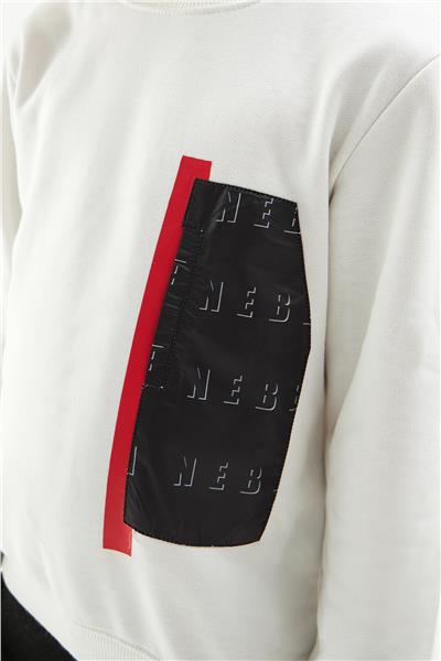 Nebbati Erkek Çocuk Beyaz Sweatshirt
