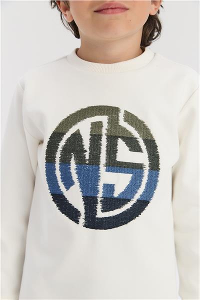 Nebbati Boy White SweatshirtNebbati Boy White Sweatshirt