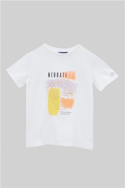 Nebbati Erkek Çocuk Beyaz T-Shirt