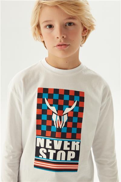 Nebbati Erkek Çocuk Beyaz T-Shirt