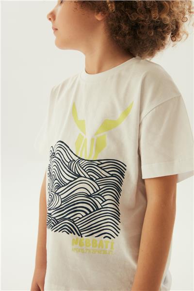 Nebbati Erkek Çocuk Beyaz T-Shirt