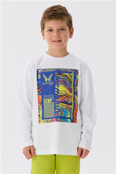 Nebbati Erkek Çocuk Beyaz T-Shirt