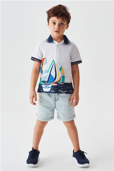 Nebbati Erkek Çocuk Beyaz T-Shirt