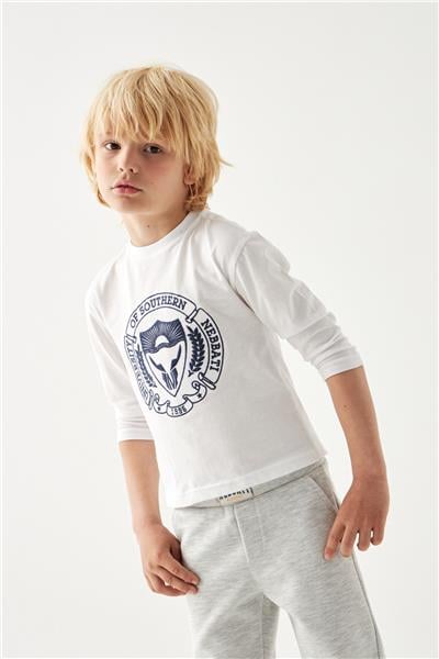 Nebbati Erkek Çocuk Beyaz T-Shirt
