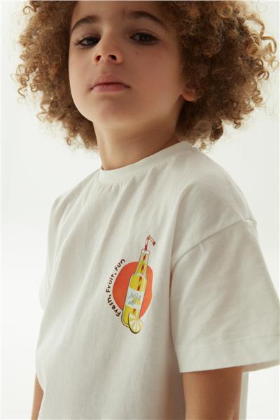 Nebbati Erkek Çocuk Beyaz T-Shirt