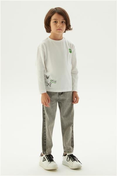 Nebbati Erkek Çocuk Beyaz T-Shirt