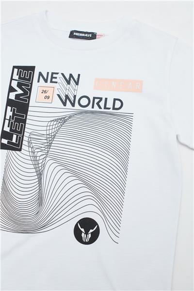 Nebbati Erkek Çocuk Beyaz T-Shirt