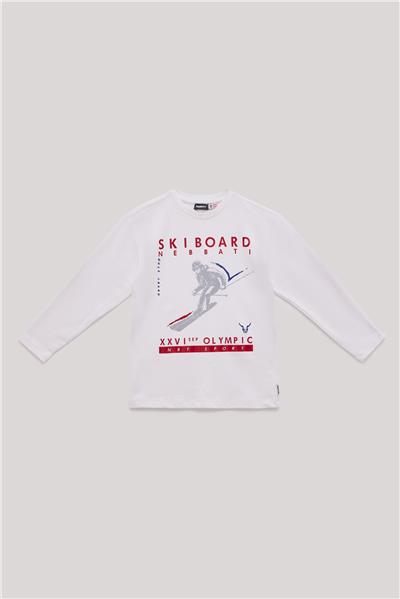 Nebbati Erkek Çocuk Beyaz T-Shirt