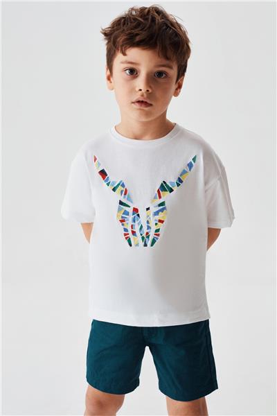 Nebbati Erkek Çocuk Beyaz T-Shirt